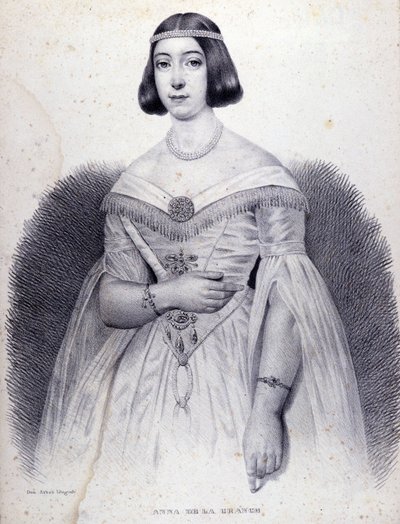 صورة للمغنية آنا دي لا غرانج (1824-1909). بواسطة فنان غير معروف