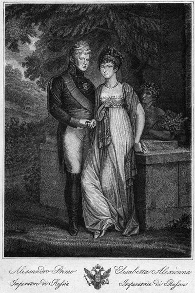 صور الإمبراطور ألكسندر الأول ملك روسيا (1777-1825) مع زوجته (إليزابيث أليكسييفنا ، ني الأميرة لويز أوغوستا من بادن بواسطة فنان غير معروف