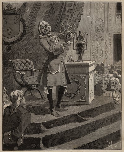 الفخار: قدم بيير جوزيف ماككير (1718-1784) في الأكاديمية أول بورسلين صلب صنع في فرنسا بواسطة مصنع سيفرس في عام 1769. نقش من عام 1885 في "" الفنون والرسوم التوضيحية "" لأدولف بيتارد. بواسطة فنان غير معروف