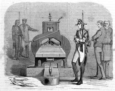طباعة الصحافة عام 1818. بواسطة فنان غير معروف