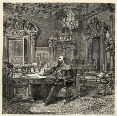 الأمير الإسكندر البلغاري (1857-1893) ، في دراسته - ألكسندر باتنبرغ - صورة ألكسندر الأول ملك بلغاريا أو ألكسندر باتنبرغ (1857-1893) في خزانة عمله - 1886 - بواسطة فنان غير معروف
