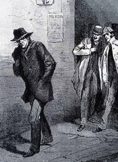 جو الذهان في الليل في شوارع لندن (بسبب مقتل جاك السفاح) - أواخر القرن التاسع عشر ، ج. 1888. بواسطة فنان غير معروف