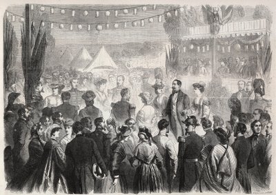 Quadrille d'honneur مرتجل على يد نابليون الثالث (1808-1873) في معسكر القنابل في فيشي في 21 يوليو 1861 - نقش في "" Le Monde Illustré " بواسطة فنان غير معروف