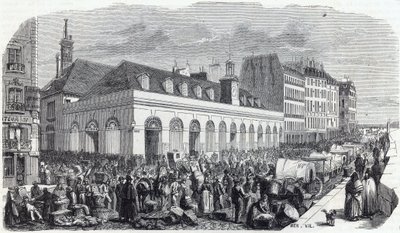 Quai des Augustins: Marche de la Vallee - نقش في "" Tableau-de-Paris "" لإدموند تيكسير بواسطة فنان غير معروف