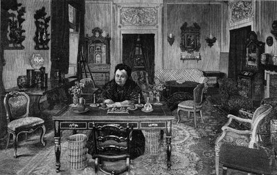 ملكة إنجلترا فيكتوريا في فيلا بالميري في فلورنسا عام 1893. بواسطة فنان غير معروف