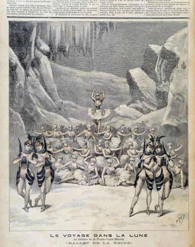 التمثيل على مسرح Porte Saint Martin لـ "" Journey in the Moon "" - في "Le Petite Journal" من 09/04/1892 بواسطة فنان غير معروف