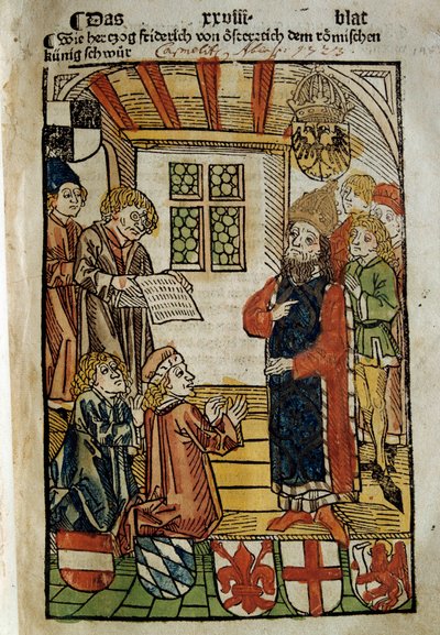 تمثيل مجلس كونستانس (1414-1418) ، بدعوة من الإمبراطور سيغيسموند الأول وأنتيبوب يوحنا الثالث والعشرون. وضع حدًا للانشقاق الكبير في الغرب. مصغر عام 1414. باريس. المكتبة البولندية بواسطة فنان غير معروف