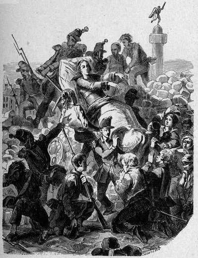 ثورة 1848: "" رئيس الأساقفة دينيس أفري (1793-1848) جرح ولبس نقالة في عام 1848. " بواسطة فنان غير معروف