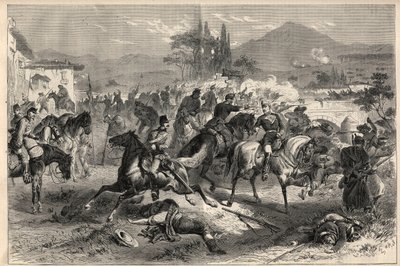 ثورة سبتمبر 1868 في إسبانيا (غلوريوسا): معركة ألكوليا بالقرب من قرطبة (قرطبة) (20 سبتمبر) بواسطة فنان غير معروف