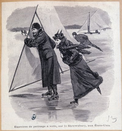 تمرين الإبحار ، في شروزبري ، الولايات المتحدة الأمريكية ، حوالي عام 1890 - نقش ، أواخر القرن التاسع عشر بواسطة فنان غير معروف