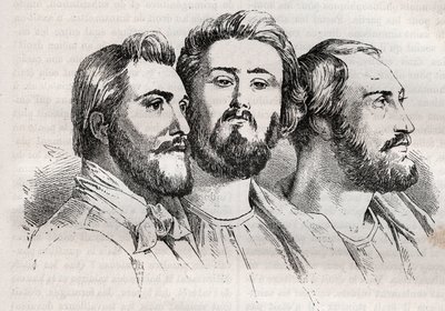 المذهب السيموني - سانت سيموني - سانت سيمونيانس - تشارلز دوفييه (1803-1866) - إميل بارولت (1799-1869) - ميشيل شوفالييه (1806-1879 - نقش 1882 في "Histoire de dix ans: 1830-1840" "لويس - أبيض (1811-1882) بواسطة فنان غير معروف