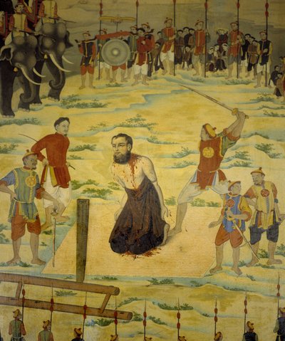 القديس بيير دومولين بوري ، شهيد دونج هوي ، تونكين عام 1838. لوحة مجهولة من القرن التاسع عشر. بواسطة فنان غير معروف