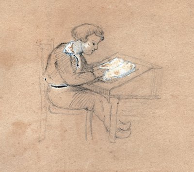 تلميذ في العمل. (الرسم ، حوالي ١٨٣٠) بواسطة فنان غير معروف