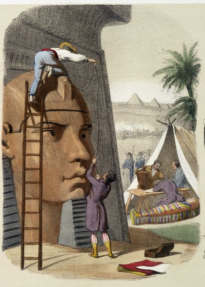 اللجنة العلمية المصرية (بعثة جان فرانسوا (جان فرانسوا) شامبليون). نقش القرن التاسع عشر. بواسطة فنان غير معروف