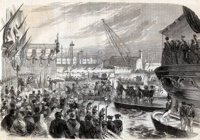 حرب الاستقلال الإيطالية الثانية ، الحملة الإيطالية لعام 1859: نابليون الثالث (1808-1873) في ميناء الجينات 12/05/1859 - وصول الفرنسيين إلى جنوة ، 12 مايو بواسطة فنان غير معروف