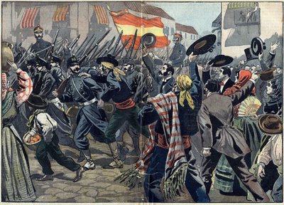 الحرب الإسبانية الأمريكية أو حرب الاستقلال الكوبية (1868-1898) بين إسبانيا وأمريكا الشمالية بواسطة فنان غير معروف
