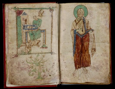 القديس يوحنا والروح القدس الذي يلهم القديس غريغوريوس: graduale 6B 59 بواسطة غير معروف