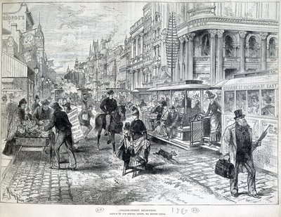 مشاهد الشوارع ، شارع كولينز في ملبورن عام 1889. بواسطة فنان غير معروف