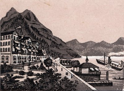 سويسرا: منظر لمدينة غيرسو. في "" العالم يوضح 168 مشاهدة "" غير مؤرخ (نهاية القرن التاسع عشر) بواسطة فنان غير معروف