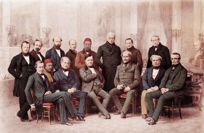 كان مؤتمر باريس عبارة عن مؤتمر سلام عقد في باريس ، فرنسا ، في عام 1856 ، بين ممثلي القوى العظمى في أوروبا لصنع السلام بعد ما يقرب من ثلاث سنوات من حرب القرم - حرب القرم (1853-1856): ممثلو القوى الفردية في بواسطة فنان غير معروف