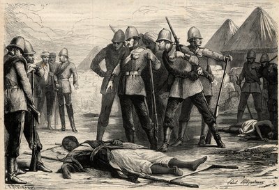 توفي إمبراطور إثيوبيا (نيجوس) ثيودوروس الثاني (تيودروس) في 13 أبريل 1868 بعد استيلاء الإنجليز على مجدالا ، حيث انسحب النيجوس. نقش في "" L'Univers اللامع "" بواسطة فنان غير معروف