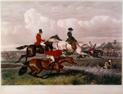 نقش Fox Hunt لجون فريدريك هيرينج (1795-1865) (ec.engl.) مجموعة خاصة من القرن التاسع عشر بواسطة فنان غير معروف