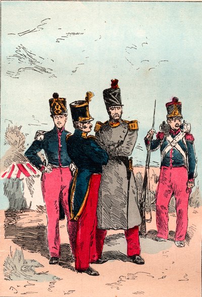 الجيش الفرنسي في عهد لويس فيليب من 1830 إلى 1848 - خط - نقش من عام 1882 في "Histoire de dix ans: 1830-1840" "Louis-Blanc (1811-1882) بواسطة فنان غير معروف
