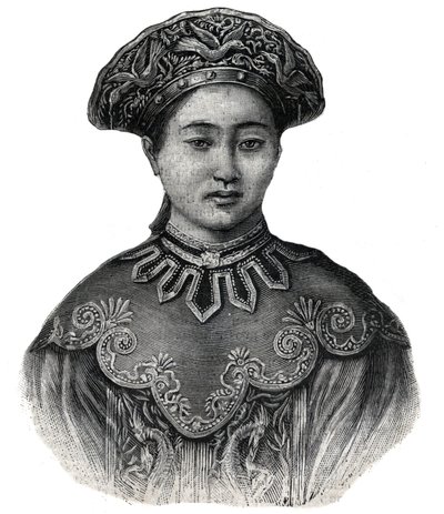 إمبراطورة اليابان هاروكو ، امرأة ميكادو موتسوهيتو (1852-1912) - نقش عام 1892 بواسطة فنان غير معروف