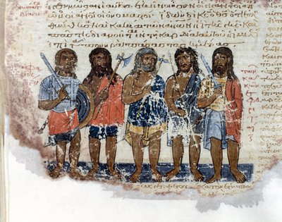 جيش جيانت (رفائيم أو نفيليم) الذين تعرضوا للضرب على يد جيش الملك داود المصغر مأخوذ من "Codex de l
