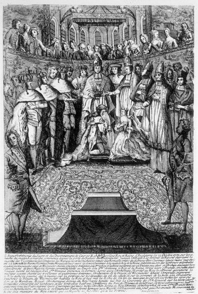 تتويج الملك جورج الثاني (1683-1760) ملك بريطانيا العظمى وأيرلندا 2 أكتوبر بواسطة فنان غير معروف
