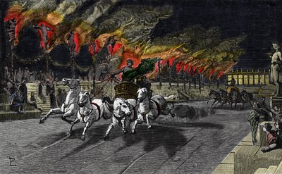 الشعلة البشرية لنيرون (37-68) في السيرك. بواسطة فنان غير معروف