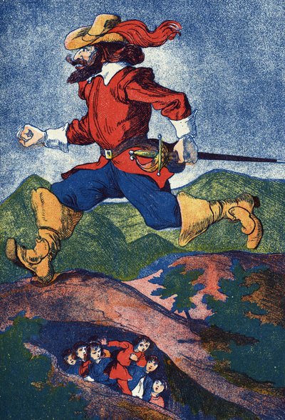 الغول يبحث عن الأطفال. رسم توضيحي لـ "Le Pepetit poucet" ، حكاية تشارلز بيرولت (1628-1703) ، الكاتب الفرنسي. التوضيح مجهول. الصور مارسيل فاني ، جارفيل نانسي ، بدون تاريخ (أواخر القرن التاسع عشر). بواسطة فنان غير معروف