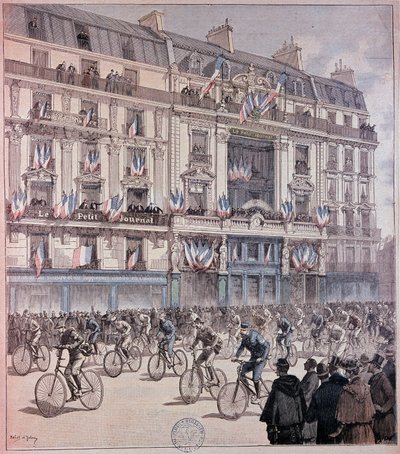 انطلاق سباق باريس بريست - في "مجلة بيتيتي" بتاريخ 12/09/1891 بواسطة فنان غير معروف