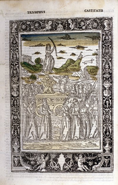 انتصار عفة بترارك (فرانشيسكو بتراركا). مصغرة sd. ببل. تريفولزيانا ، ميلان. بواسطة فنان غير معروف