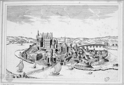 منظر ديسيزي في عام 1640 - نقش بواسطة فنان غير معروف