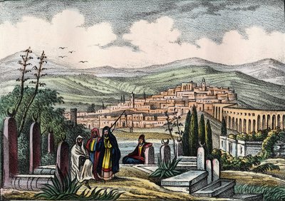 منظر للمدينة ، القلعة الرومانية القديمة في الجزائر. في "" Storia d'Algeri "، بقلم ليون جاليبيرت ، المجلد. 2 بواسطة فنان غير معروف