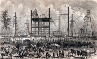 أعمال حقل المريخ في باريس في نهاية أبريل 1866 - نقش عام 1867 بواسطة فنان غير معروف