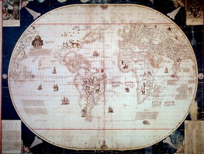 خريطة العالم للملاح سيباستيانو كابوتو (سيباستيان كابوت) (1476-1557) 1544. Paris، BN بواسطة فنان غير معروف