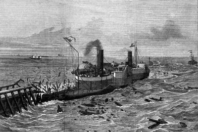 قارب مصمم ضد دوار البحر بواسطة هنري بسمر (1813-1898). بواسطة فنان غير معروف