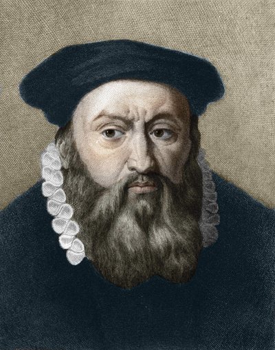 صورة جان كالفين (1509-1564) ، مصلح وكاتب ديني فرنسي. بواسطة فنان غير معروف