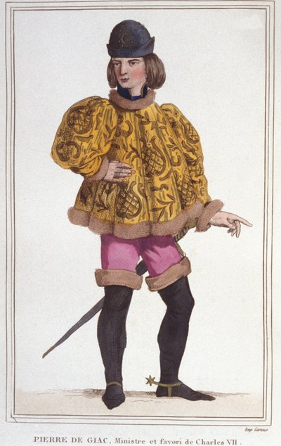 صورة بيير دي جياك ، المفضل لدى تشارلز السابع ، الوزير والمشرف على المالية. نقش من عام 1830 بواسطة فنان غير معروف