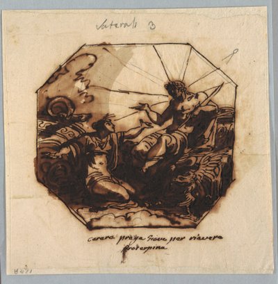 رسم، سيريس تطلب من جوبيتر عودة بروسيربينا، 1812 بواسطة فنان غير معروف