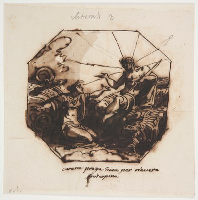 رسم، سيريس تطلب من جوبيتر عودة بروسيربينا، 1812 بواسطة فنان غير معروف