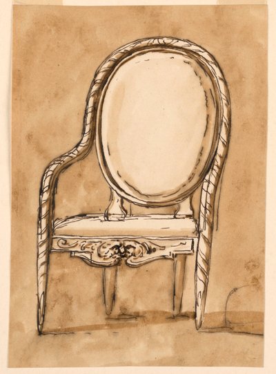 رسم، كرسي، 1780-1790 بواسطة فنان غير معروف