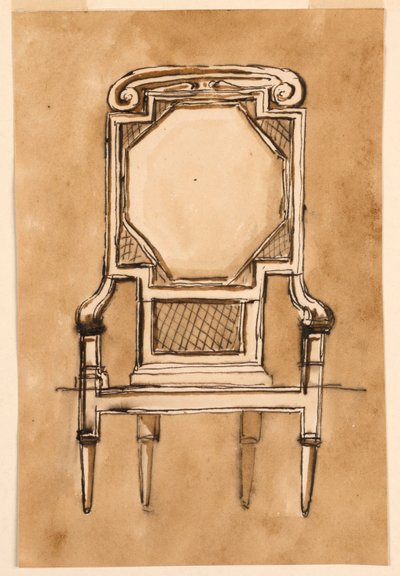 رسم، كرسي، 1780-1790 بواسطة فنان غير معروف
