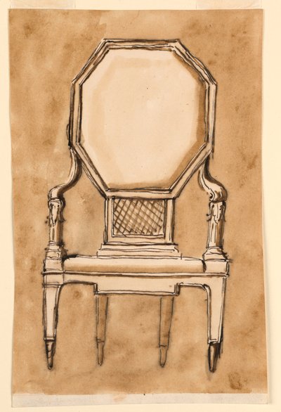 رسم، كرسي، 1780-90 بواسطة فنان غير معروف