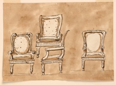 الرسم، الكراسي، 1780-90 بواسطة فنان غير معروف
