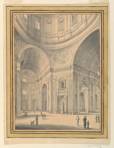 رسم، كنيسة من الداخل، حوالي عام 1770 بواسطة فنان غير معروف