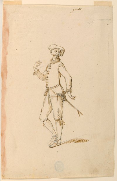 رسم، تصميم أزياء: قائد لفرقة بالية، حوالي عام 1720 بواسطة فنان غير معروف