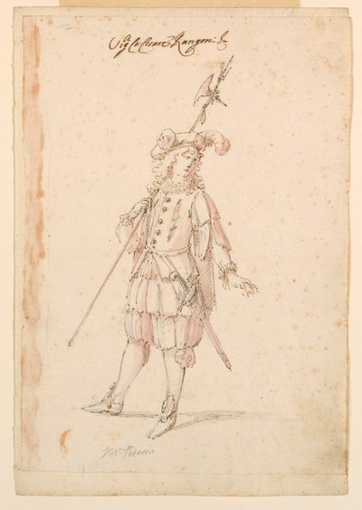 رسم، تصميم أزياء: ألماني لباليه، حوالي عام 1720 بواسطة فنان غير معروف